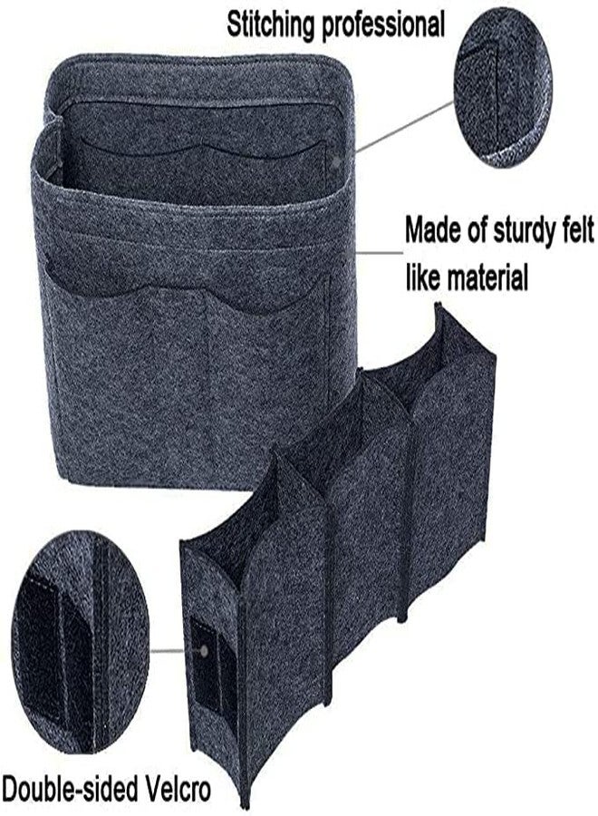 Advance Geotextiles Women Felt Purse Organizer Insert for Ladies Handbag, Tote, Hobo Bag Storage Purse Divider, Multiple Storage Compartment - Dark Grey(13.4x6.7x7.1) inch (X-Large) - Image 5